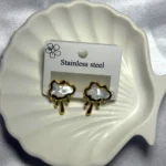 Bulut Figürlü Sedef Detaylı Küpe