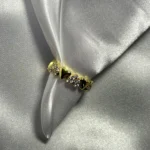 Kalpli Taşlı Gold Çelik Yüzük