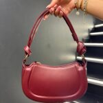 Bordo Zincirli Ay Omuz Çantası