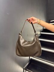 Halka Detaylı Astarlı Salaş Haki Omuz Çantası