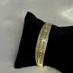 Taşlı Üç Sıra Çelik Kelepçe Bileklik