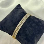 Taş Sıralı İnce Gold Kelepçe Bileklik