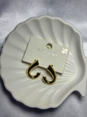 Kavis Formlu Minimal Çelik Küpe