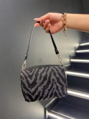 Taşlı Siyah El Ve Çapraz Çanta