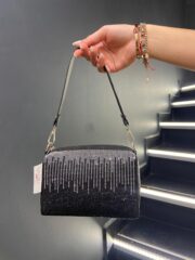 Taşlı Siyah El Ve Çapraz Çanta