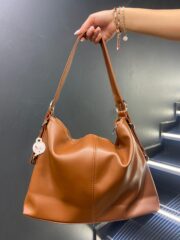 Taba Rengi Zarif Salaş El ve Omuz Çantası