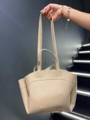 Krem Rengi Çift Askılı Tote El ve Omuz Çantası