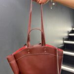 Bordo Çift Askılı Tote El ve Omuz Çantası