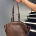 Acı Kahve Çift Askılı Tote  El ve Omuz Çantası