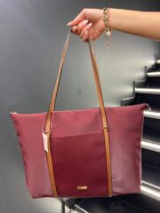 Askıları Halka Detaylı Bordo Omuz Çantası